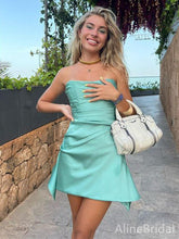 Elegant Teal Green Strapless A-line Short Mini Homecoming Dress, HD32670