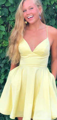 Elegant Spaghetti Strap A-line Short Mini Homecoming Dress, HD3118