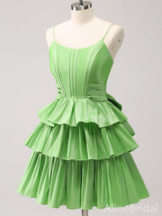Elegant Spaghetti Strap A-line Short Homecoming Dress, HD32719
