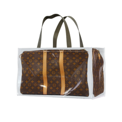 TITA ELVIE duffle Grocery Bag, brown canvas, large