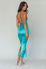 Seraya Lace-Up Back Dress Green