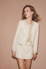 Wendina Sequined Tweed Mini Skirt