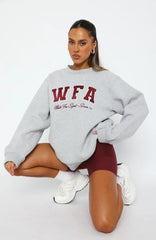 Sporty Girl Oversized Sweater Grey Marle