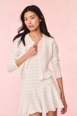Rogan Pointelle Knit Cardigan - IVORY