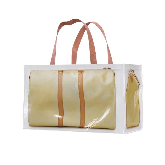 TITA ELVIE duffle Grocery Bag, yellow  canvas, large