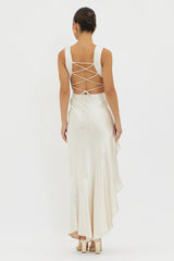 Ellianna Lace-Up Back Maxi Dress Champagne