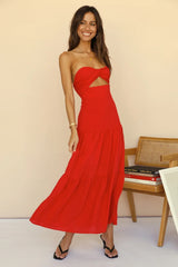 Free Falling Maxi Dress Red