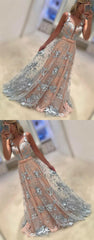 Charming Floral Prints Lace Pink Sweetheart  Evening Party Prom Dresses,PD00011