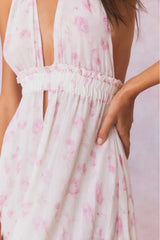Love Fragrance Halter Maxi Dress- STERLING DUSK